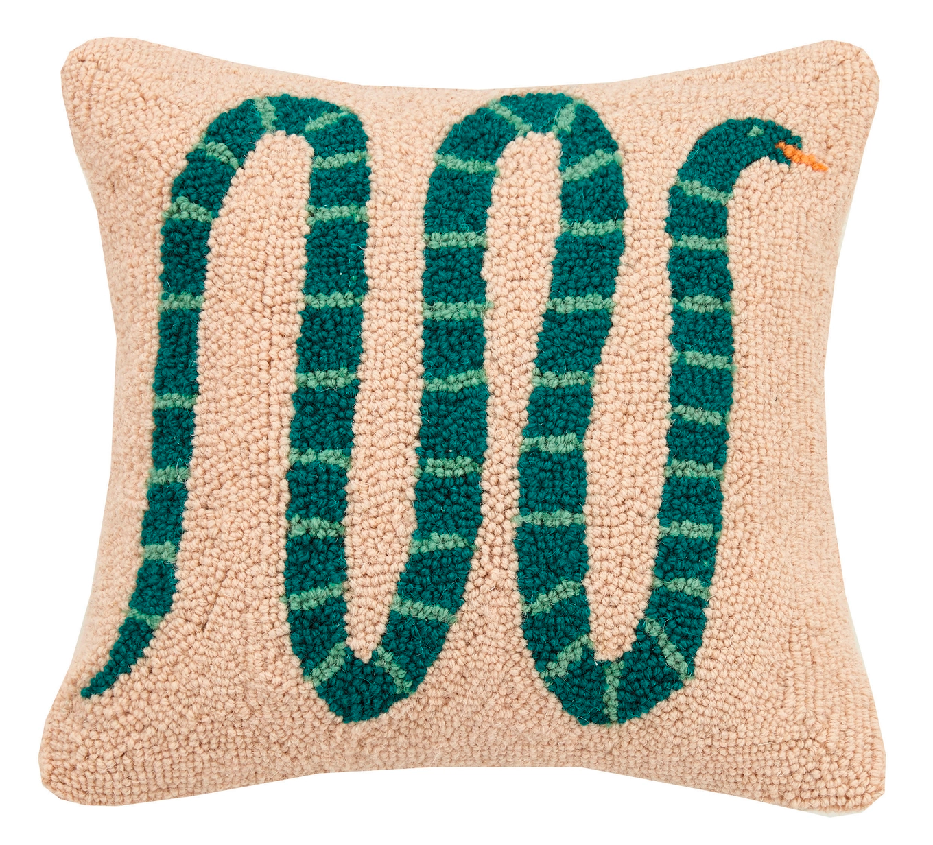 Ethereal Garden Snake Hooked Wool Pillow