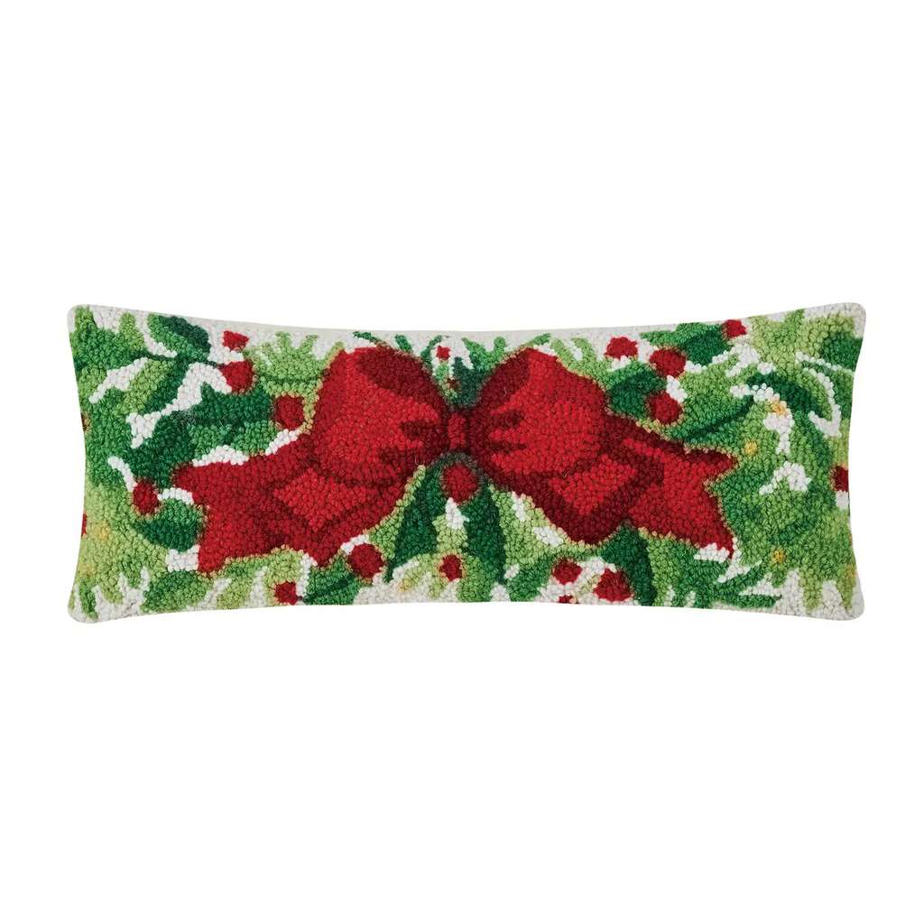 Holiday Cheer Hooked Wool Pillow