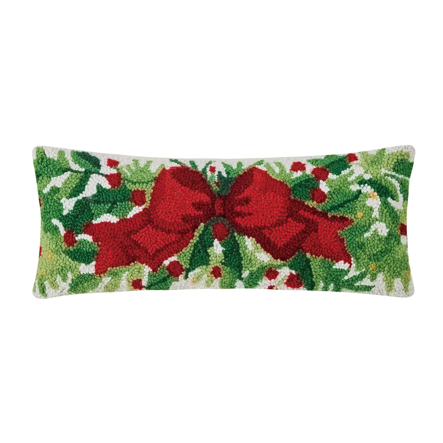 Holiday Cheer Hooked Wool Pillow