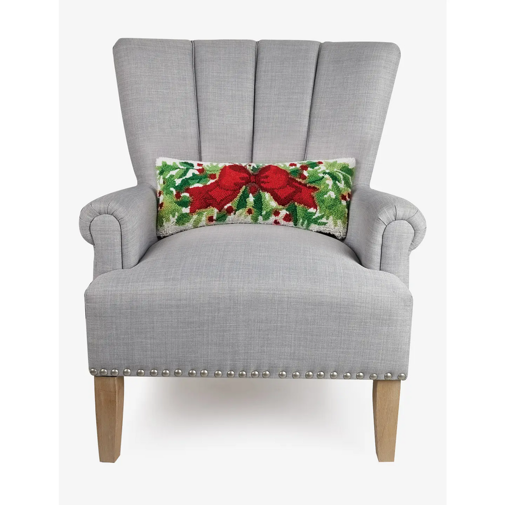 Holiday Cheer Hooked Wool Pillow