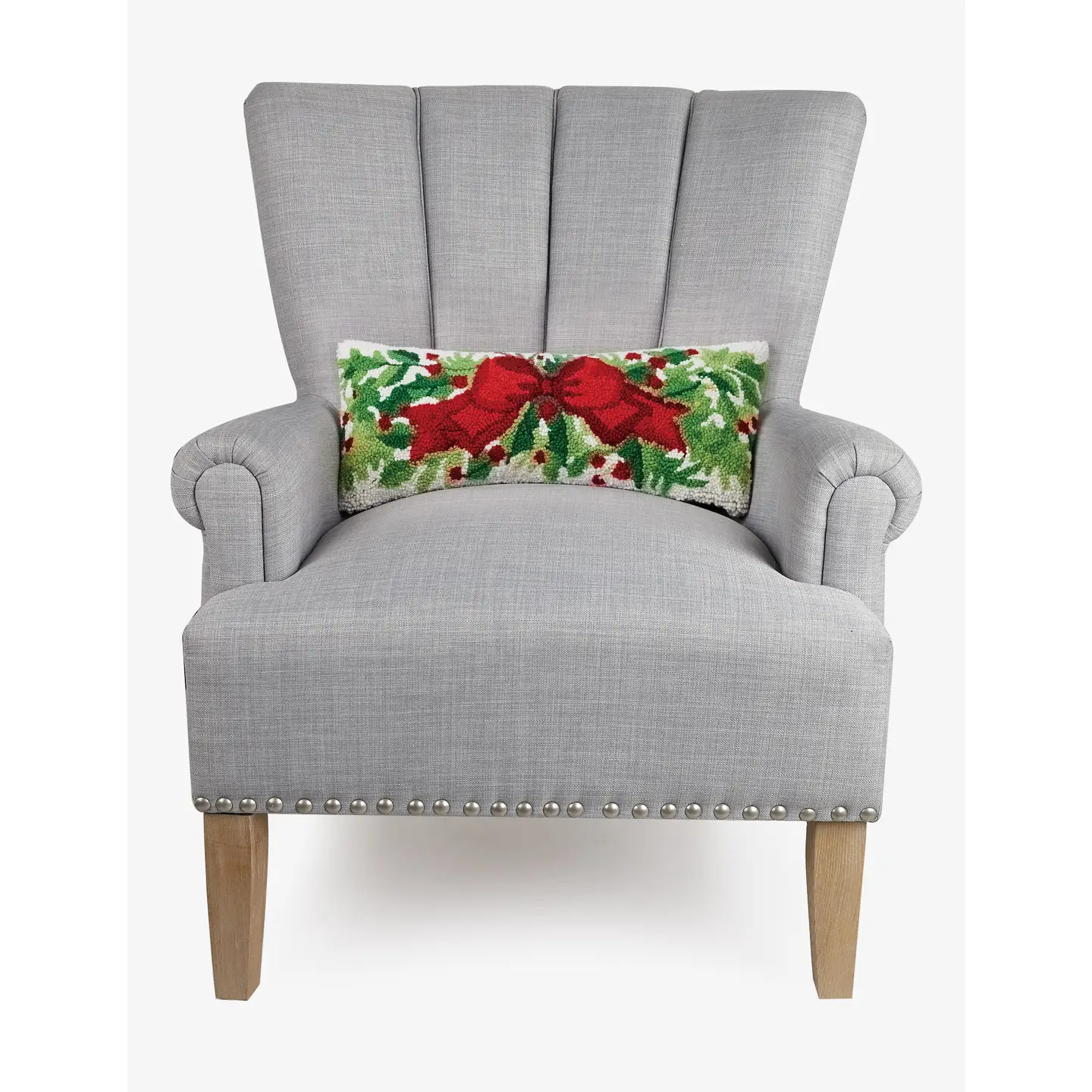 Holiday Cheer Hooked Wool Pillow