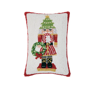 Peking Handicrafts Nutcracker Oblong Hooked Wool Pillow