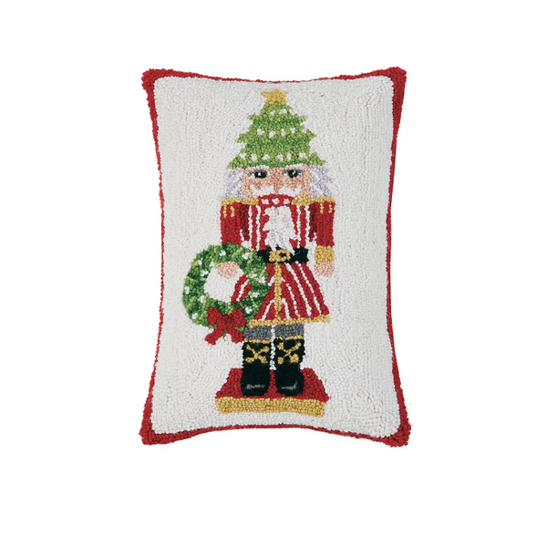 Peking Handicrafts Nutcracker Oblong Hooked Wool Pillow