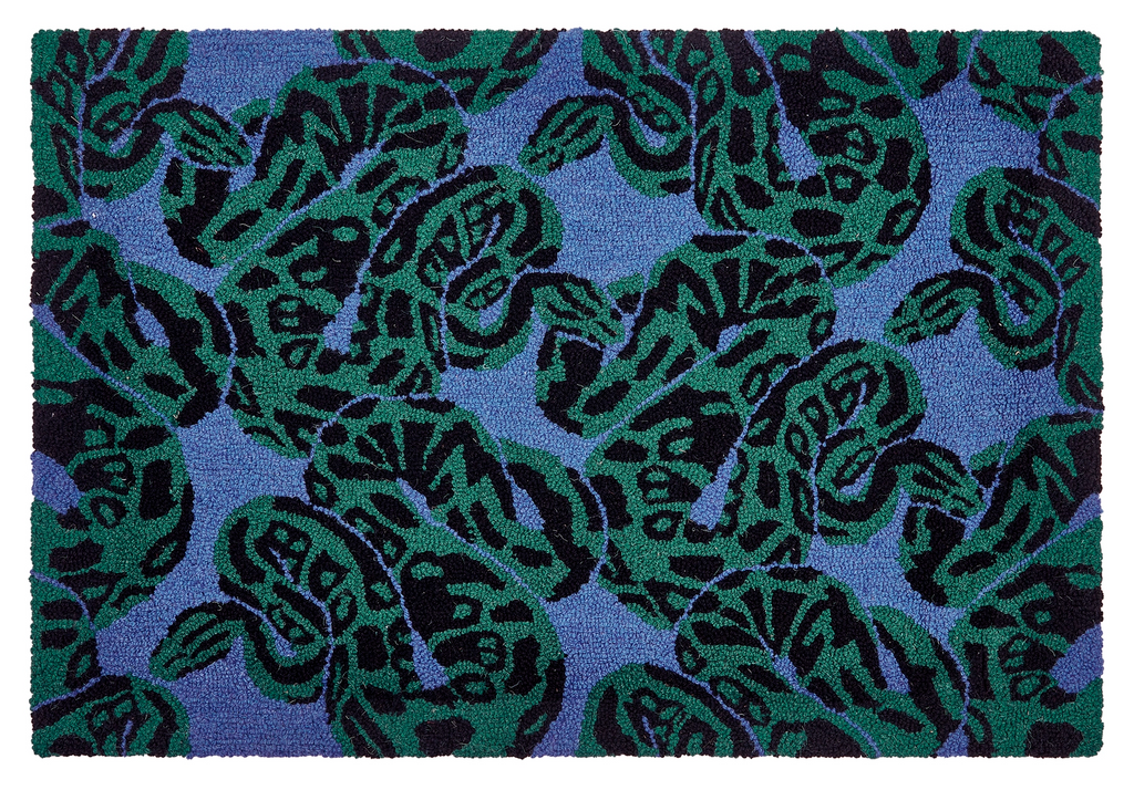 Hooked Wool Accent Rug Snake Eyes