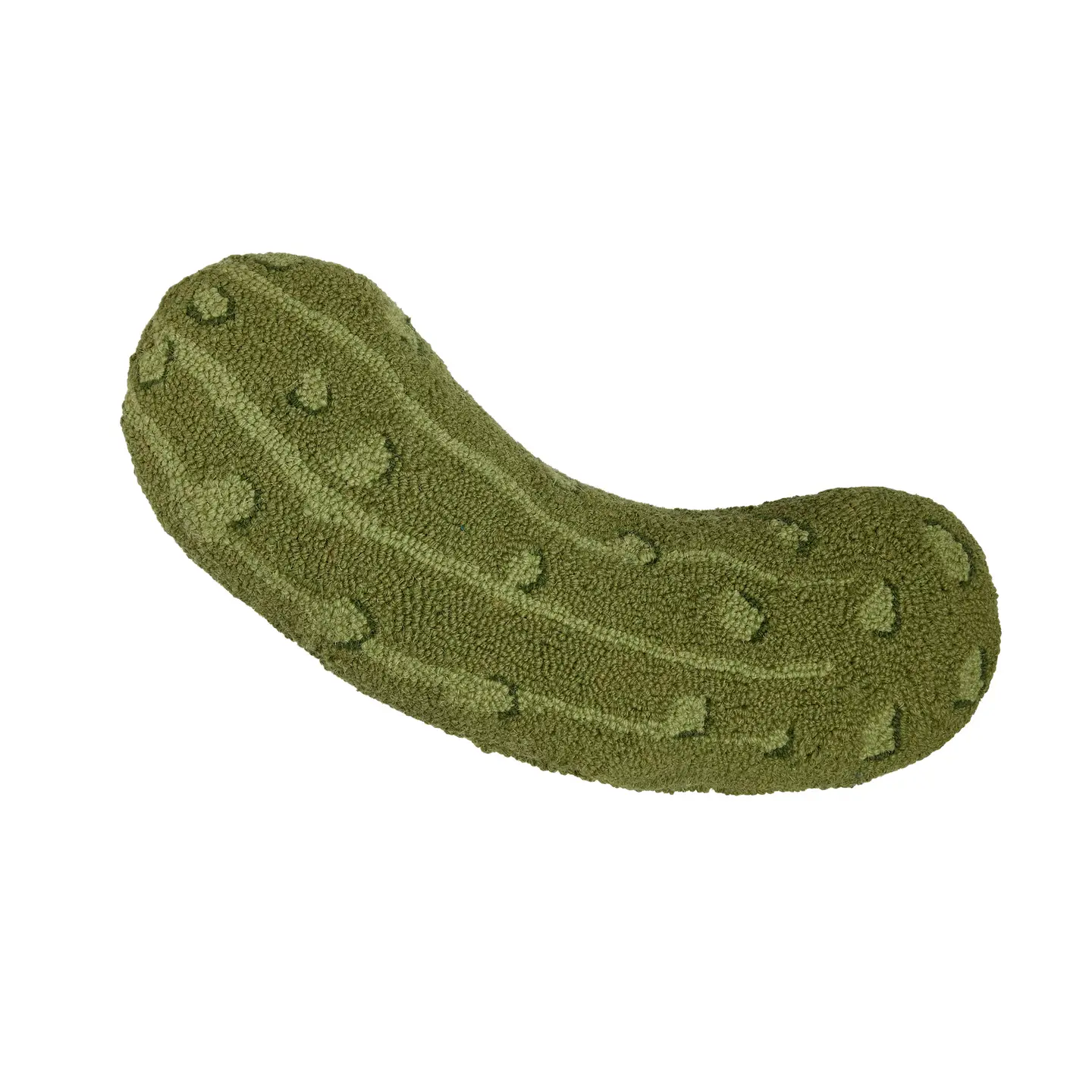 Shaped Pickle Hooked Wool Pillow