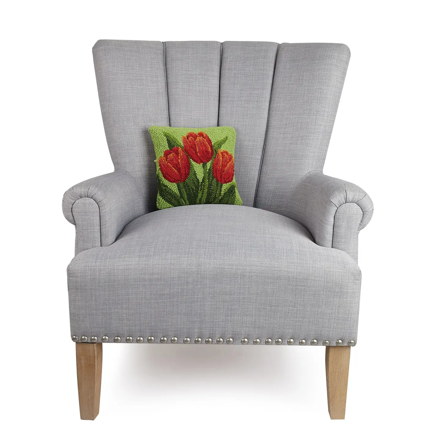 Tulip Hooked Wool Pillow