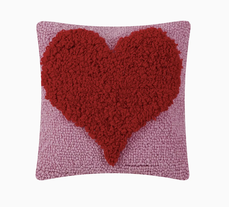 Peking Handicrafts Looped Heart Accent Pillow