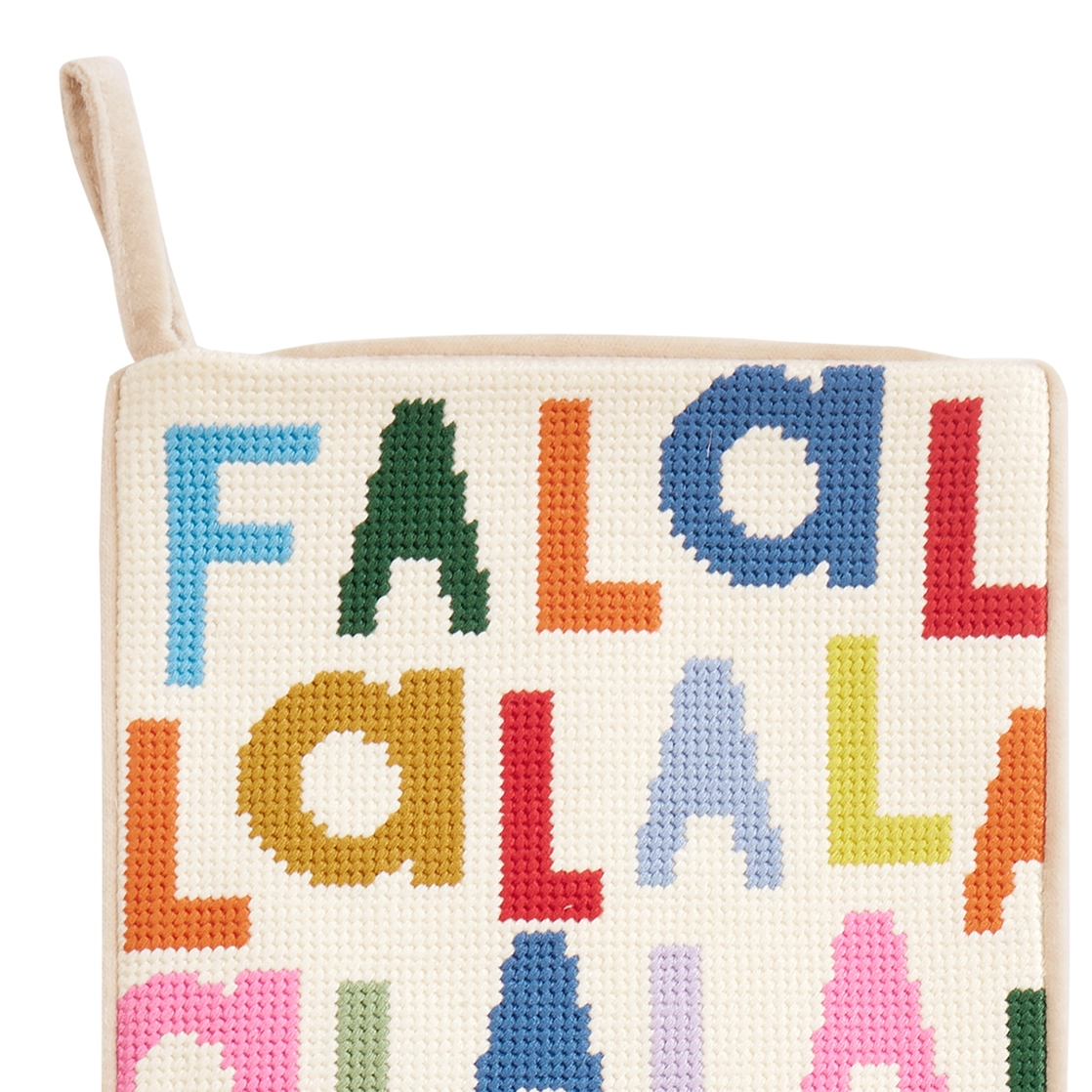 Fa La La Embroidered Stocking