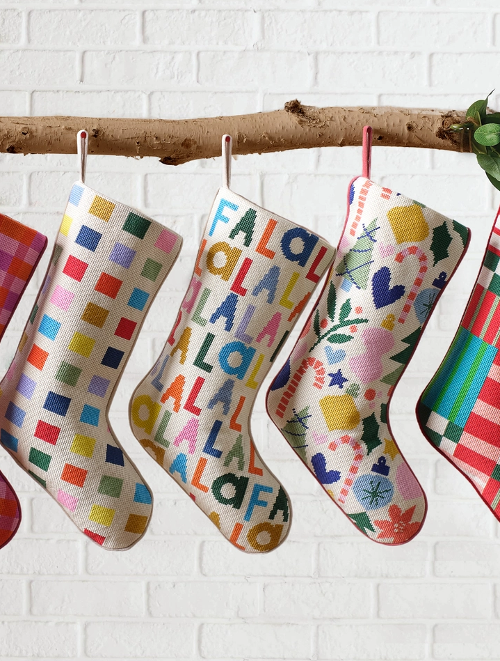 Fa La La Embroidered Stocking