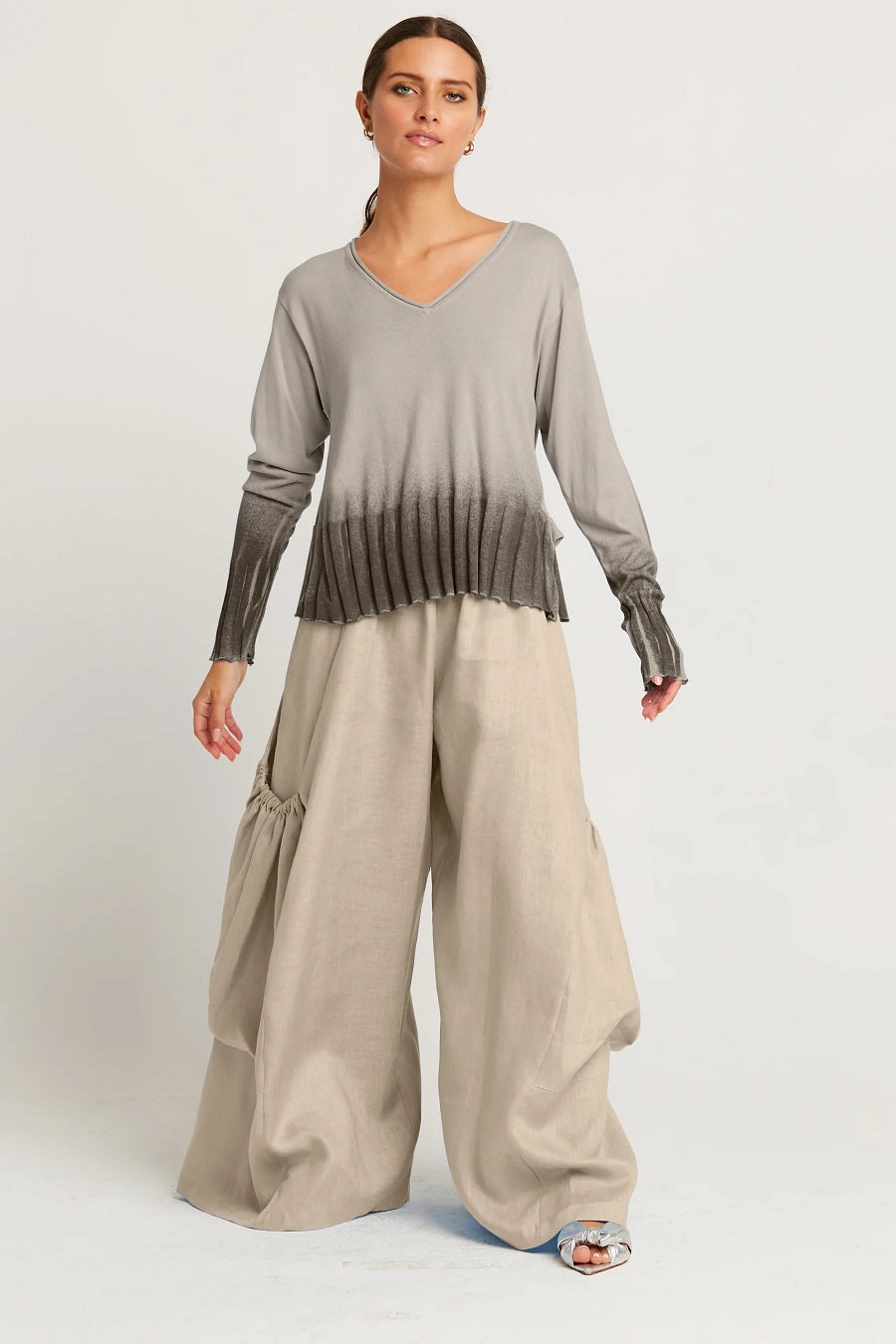 Pima Cotton Faded Glory Sweater Titanium Obsidian