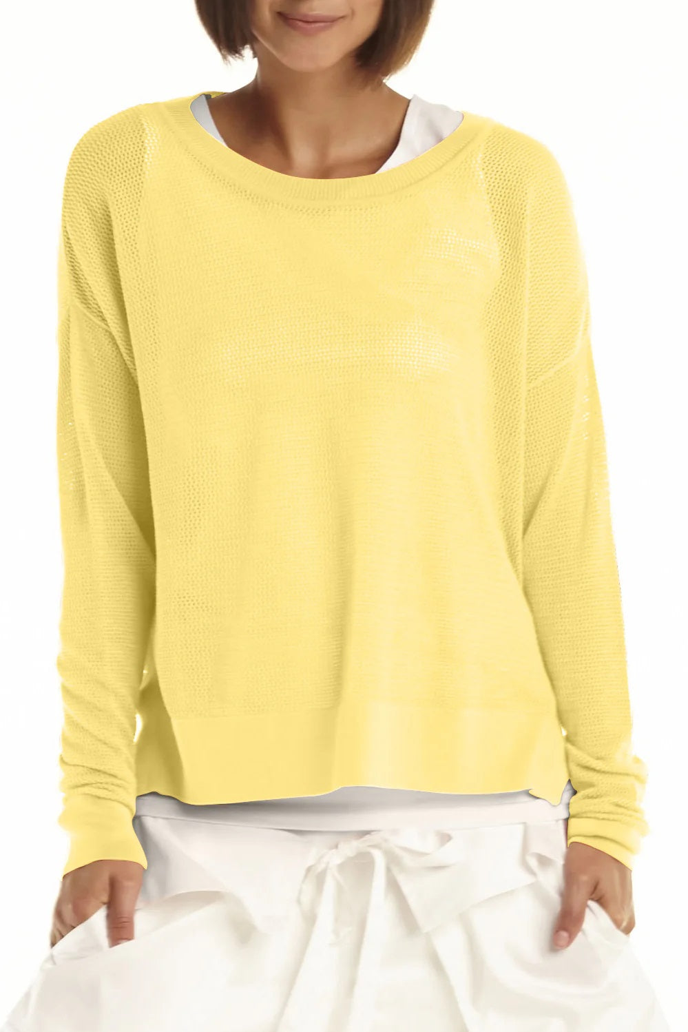 Pima Cotton Mini Seed Stitch Top Chartreuse