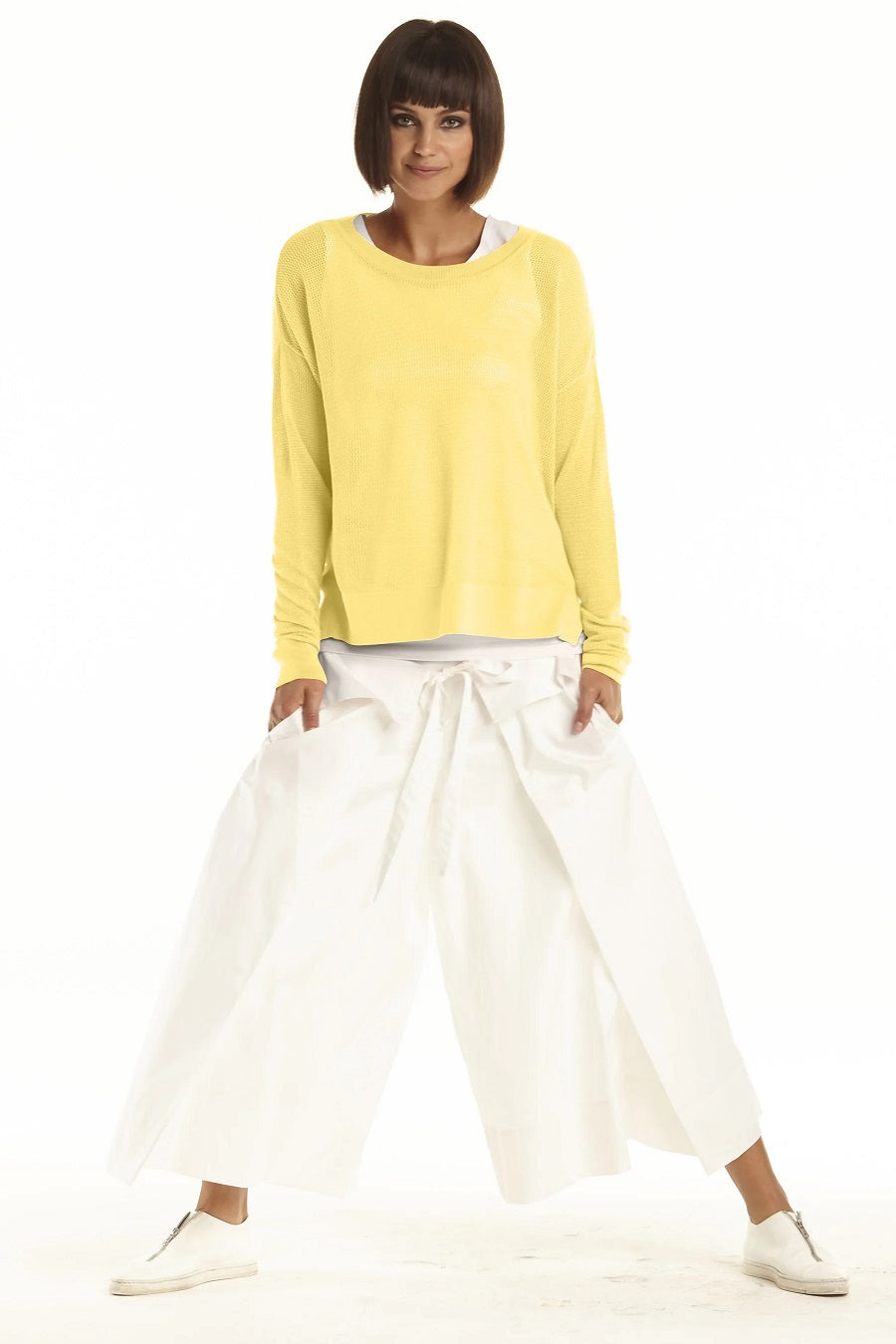 Pima Cotton Mini Seed Stitch Top Chartreuse