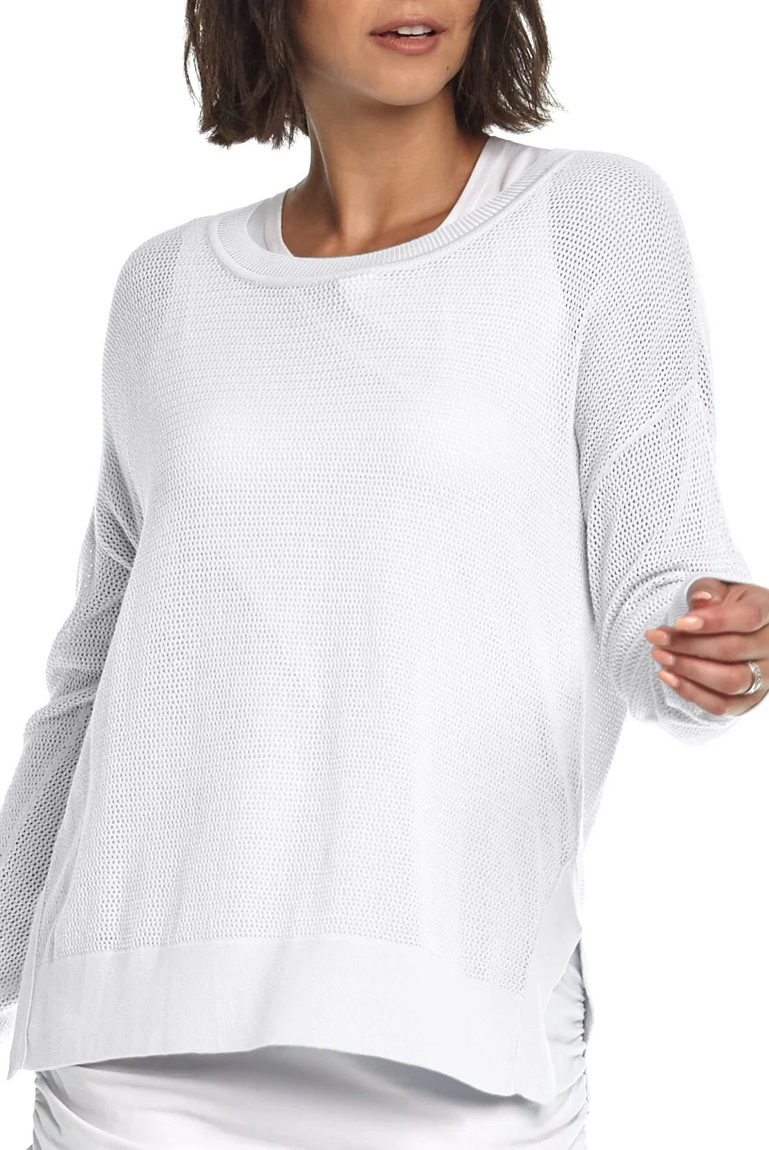 Pima Cotton Mini Seed Stitch Top White