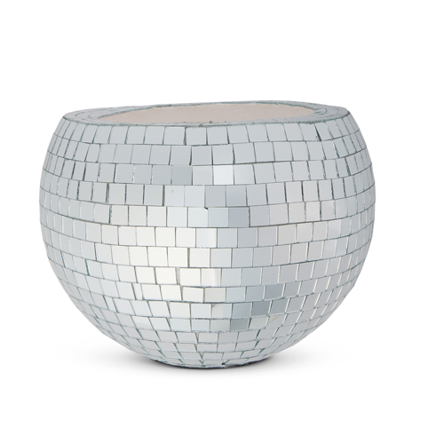 Silver Disco Ball Planter / 8"