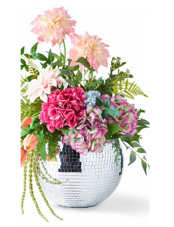 Silver Disco Ball Planter / 8"