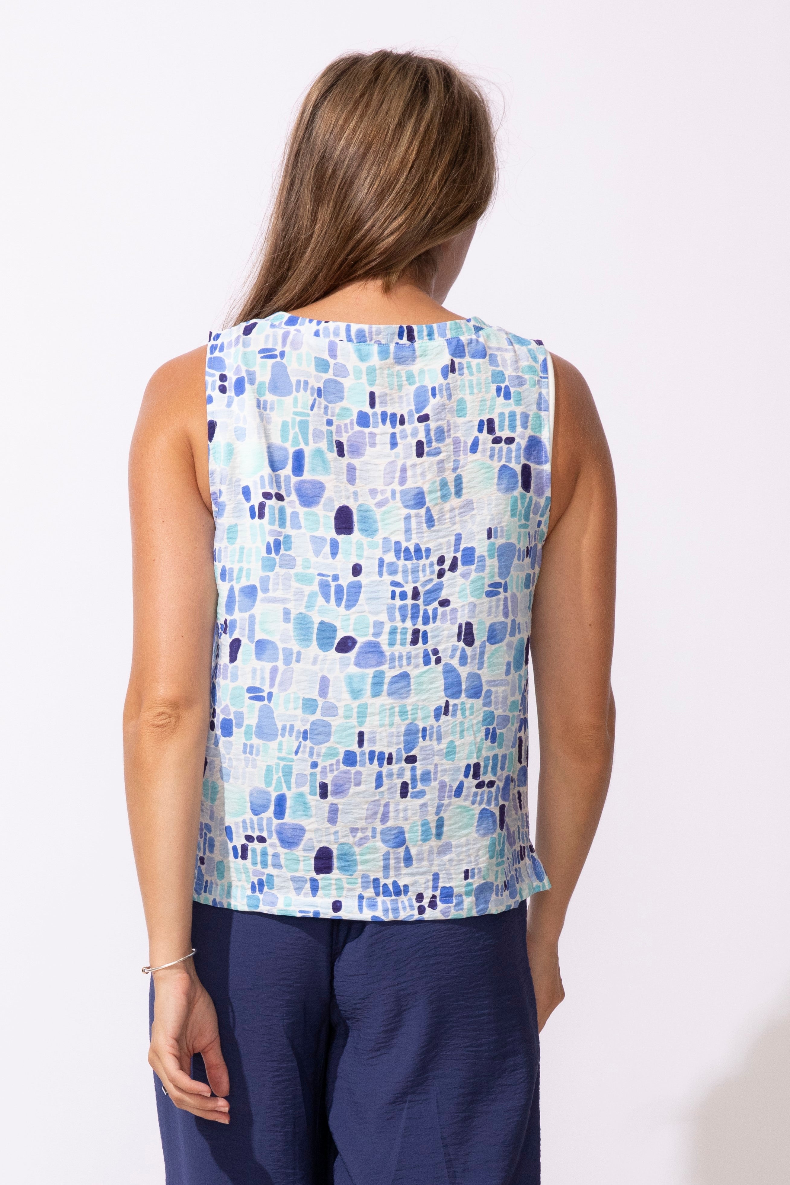Regatta Rayon Sea Glass Resort Tank in Blue