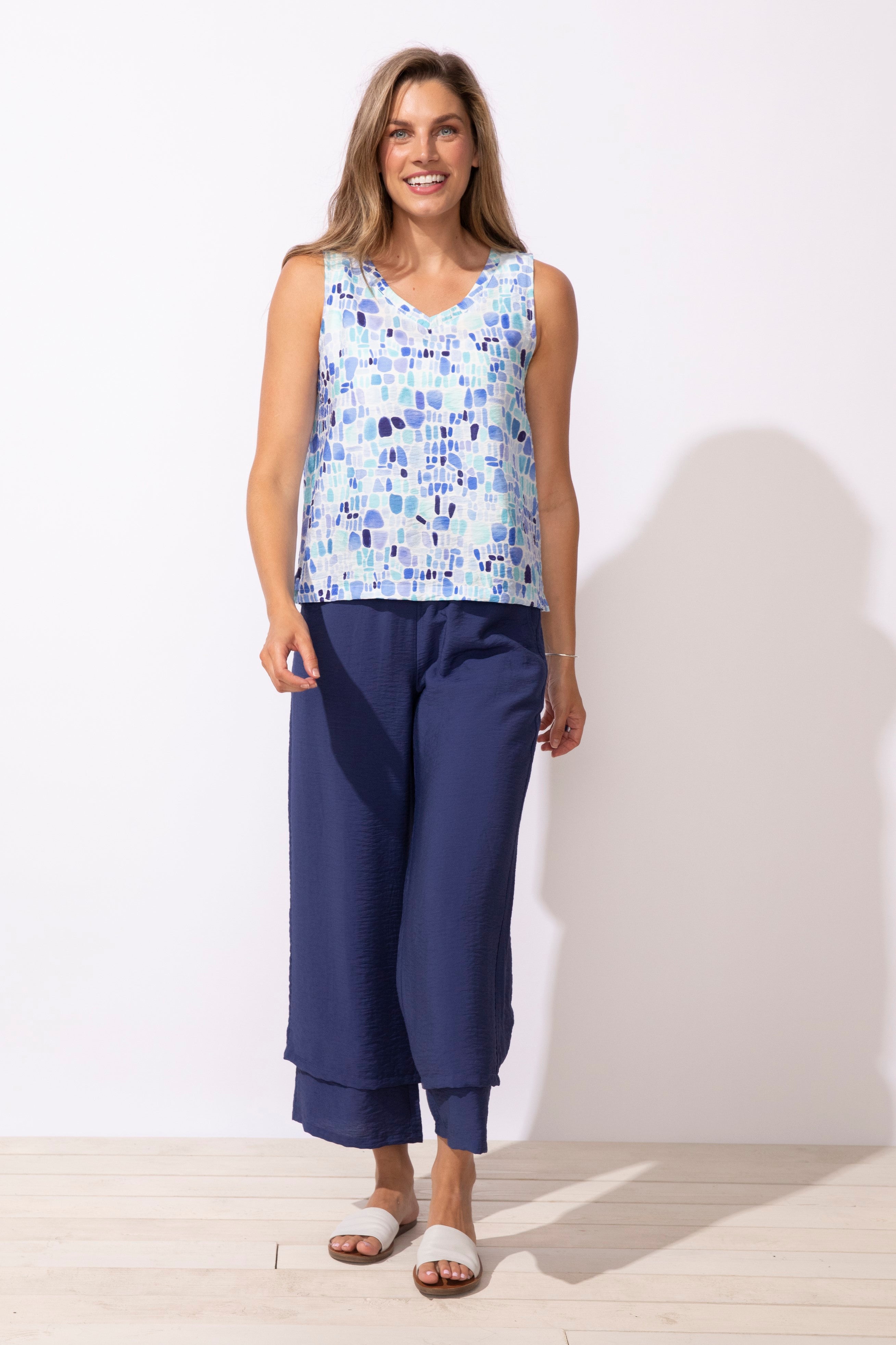 Regatta Rayon Sea Glass Resort Tank in Blue