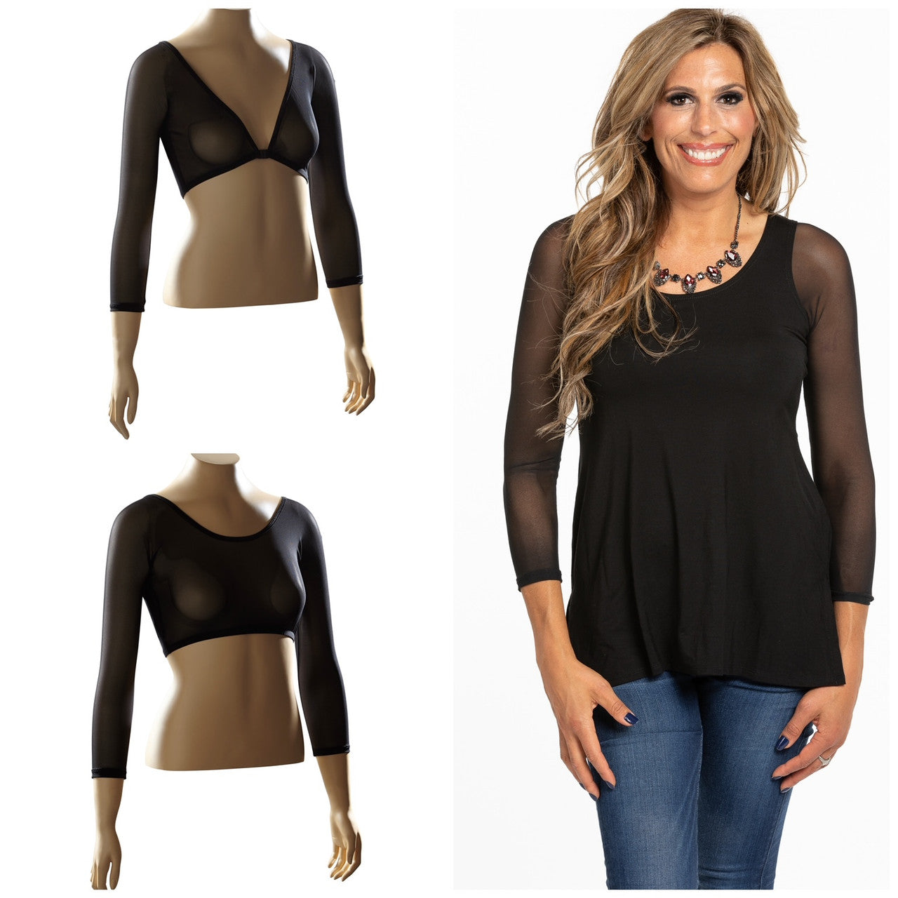 Basic Mesh 3/4 Sleeve