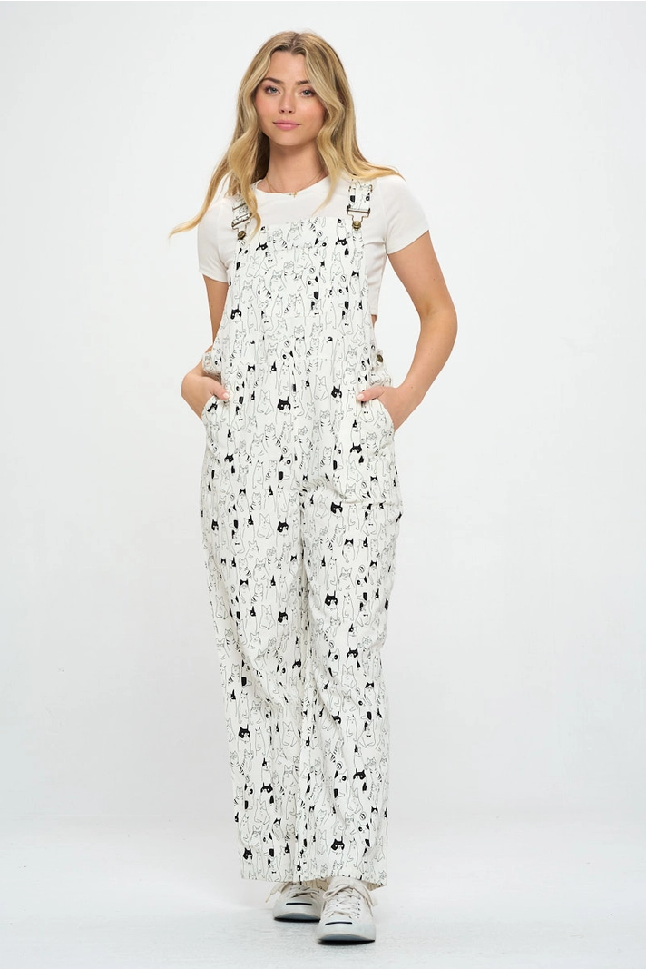 Print Corduroy Overalls / Click for Styles