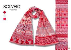 Solveig 201 Red Organic Woven Scarf