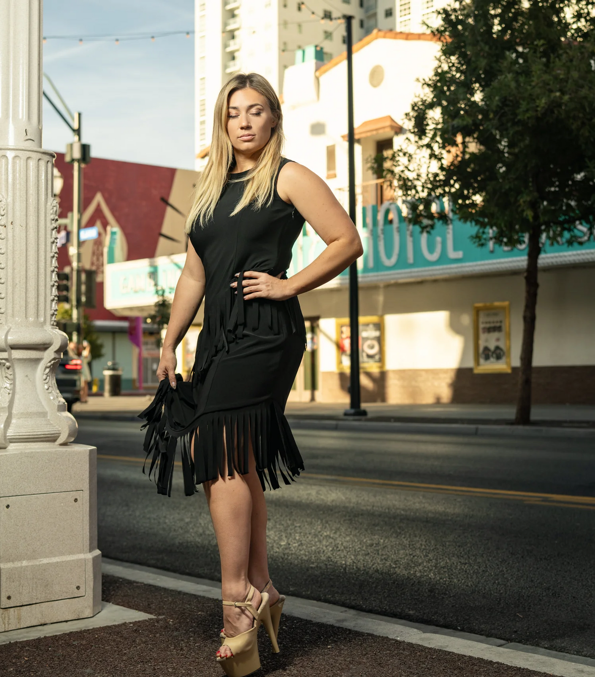 Samuel Dong's Asymmetric Dress in Black