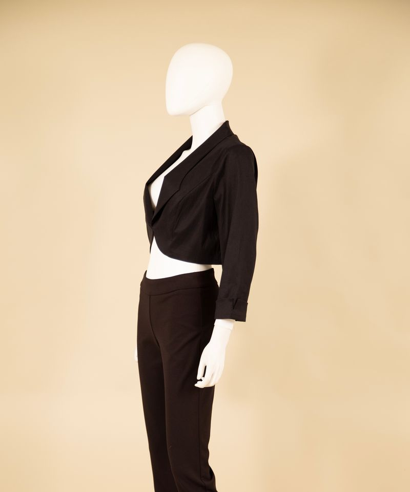 Samuel Dong's stretch dupioni Bolero in Black