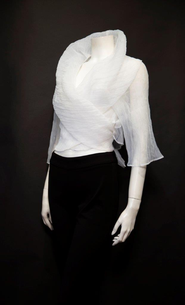 Samuel Dong's crinkled Chic Organza Bolero in White