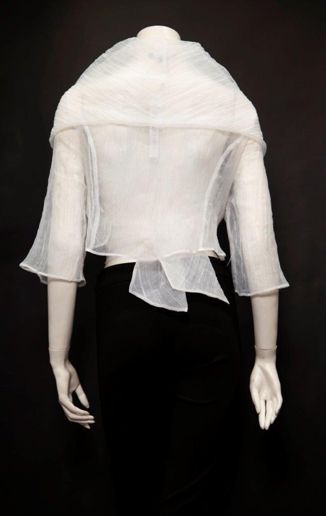 Samuel Dong's crinkled Chic Organza Bolero in White