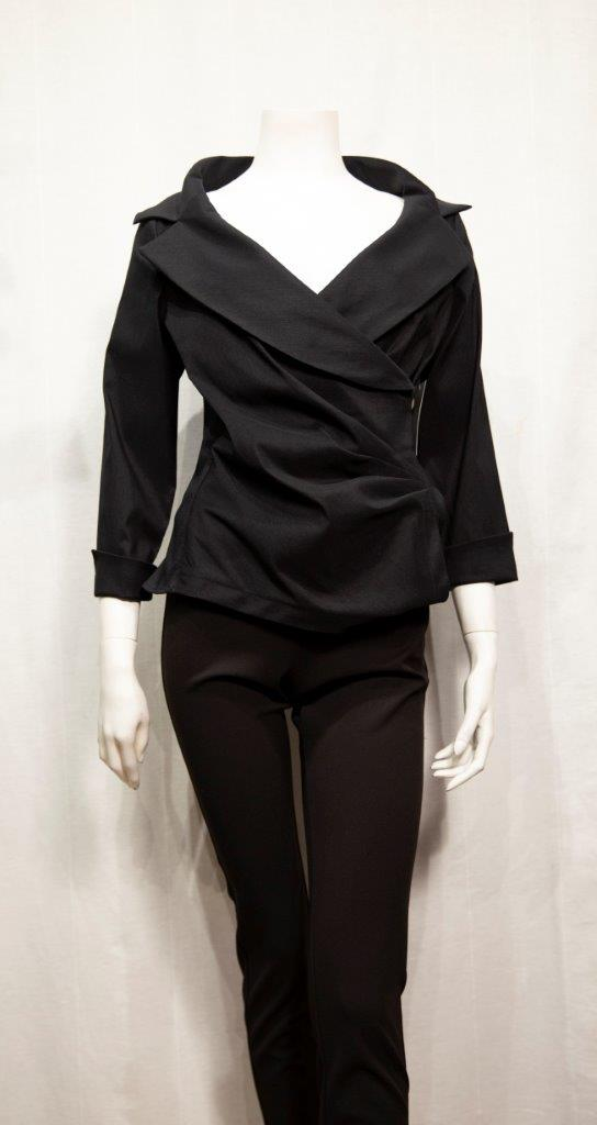 The Dressy Wrap Blouse from Samuel Dong in Black