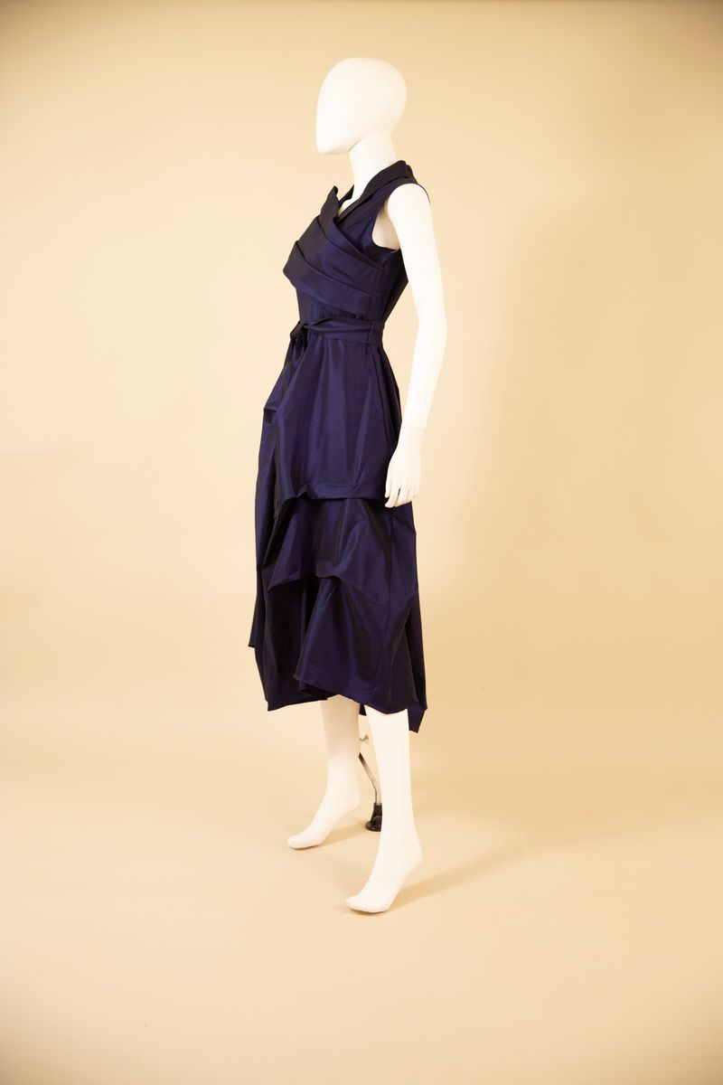 The Dupioni Flag Dress from Samuel Dong in Midnight