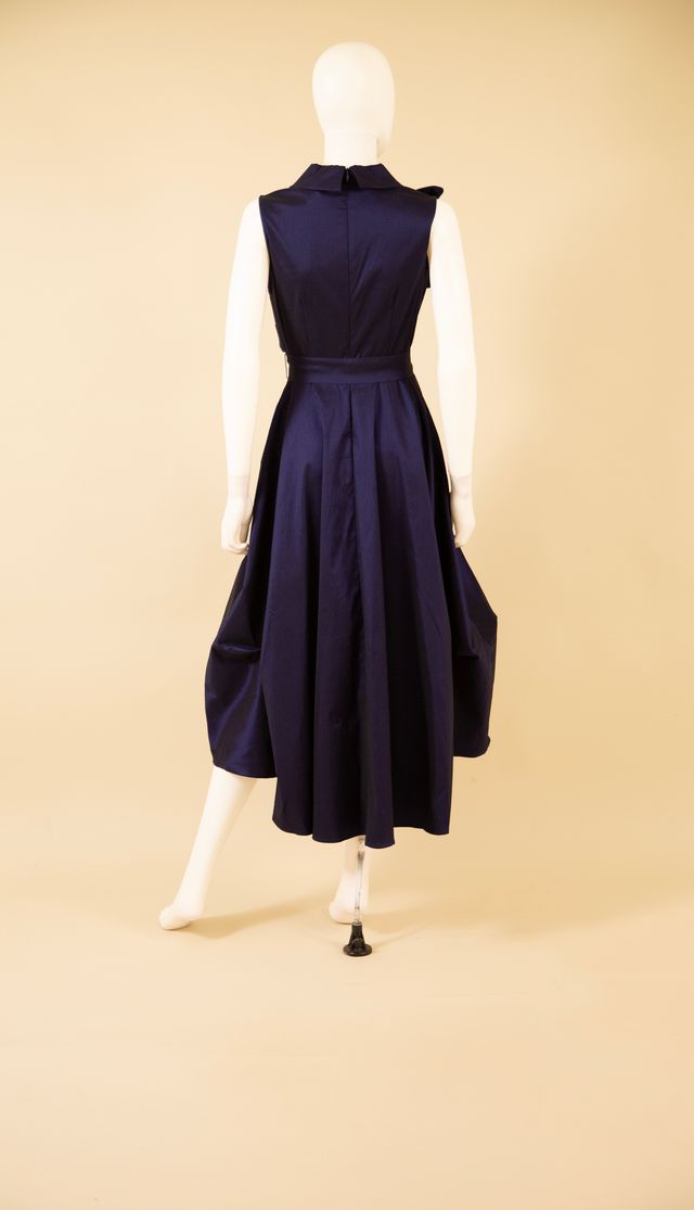 The Dupioni Flag Dress from Samuel Dong in Midnight