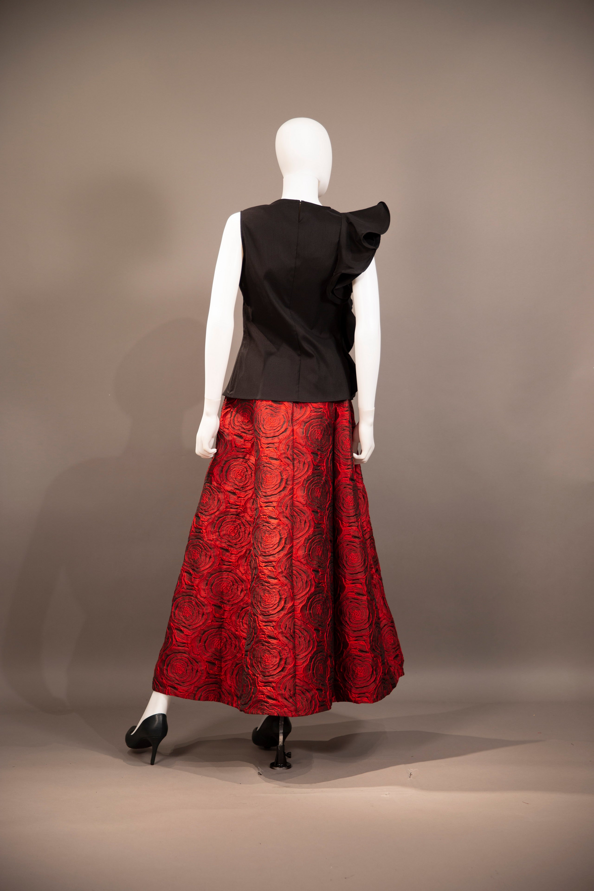 Samuel Dong's Dupioni Ruffle Blouse in Black