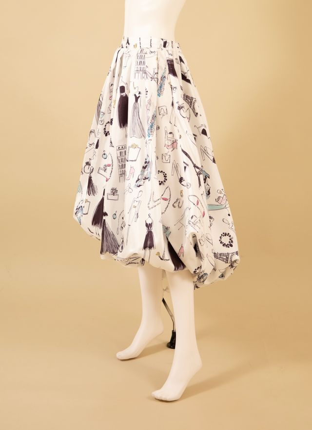 Samuel Dong's printed dupioni Bubble Skirt in Fashion Sketches
