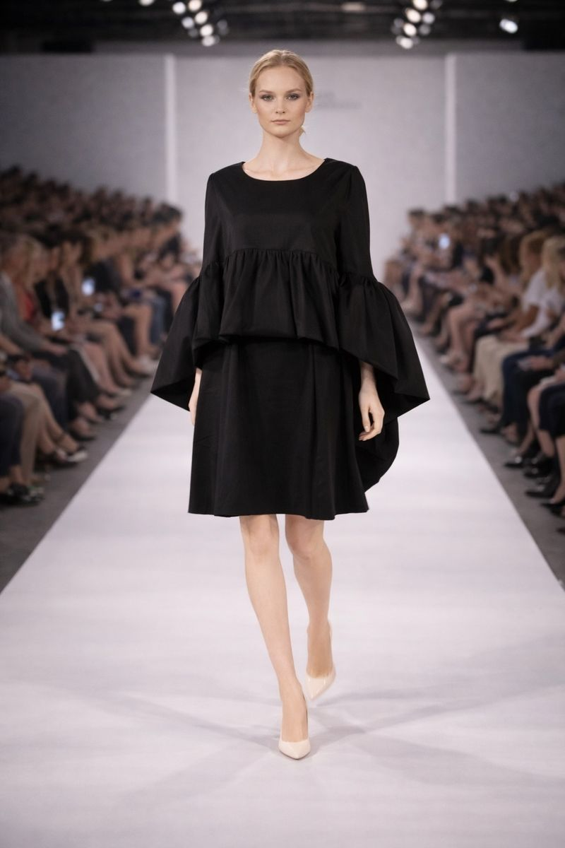Samuel Dong's Shawl Dress in Black