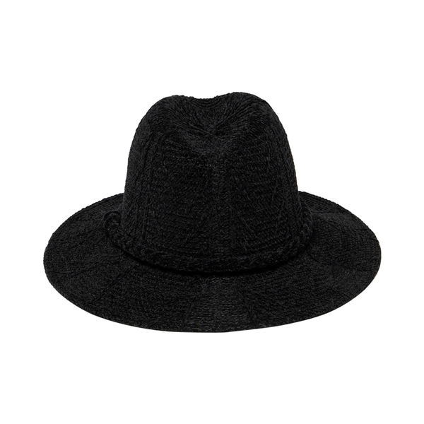 Chenille Patterned Fedora in Black