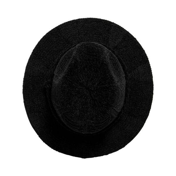 Chenille Patterned Fedora in Black