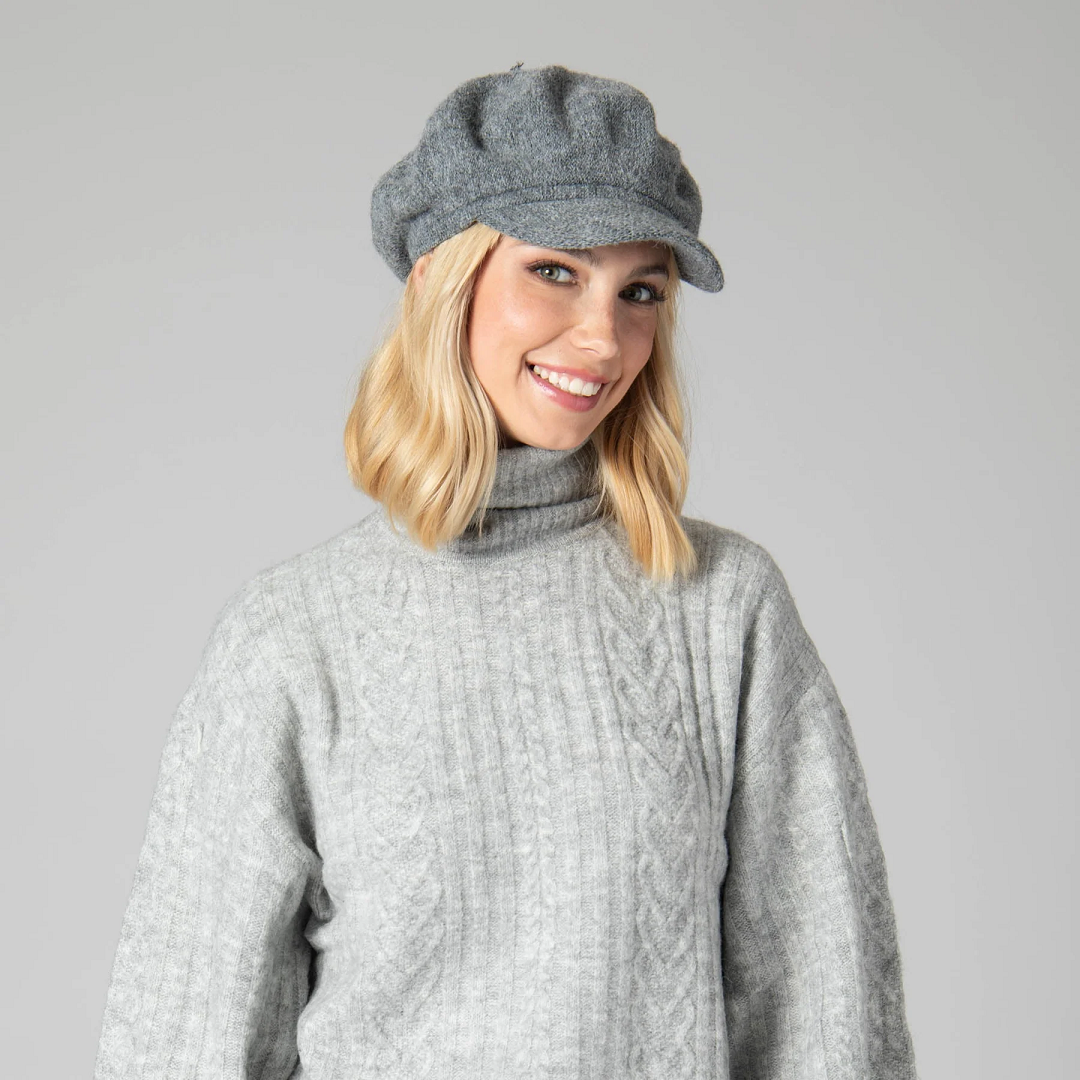 Early Fog Baker Boy Cap in Charcoal