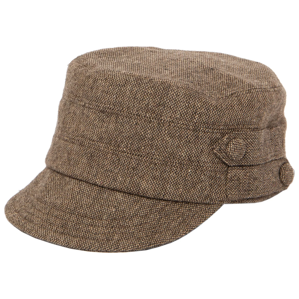 Speckled Tweed Cap in Brown