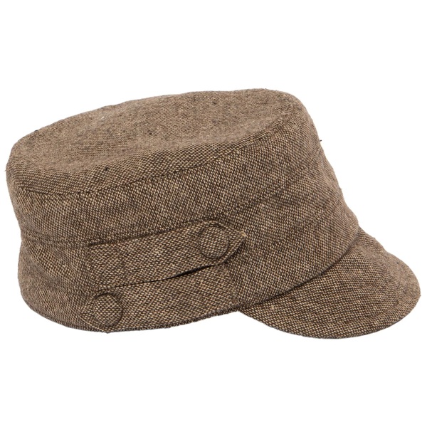 Speckled Tweed Cap in Brown