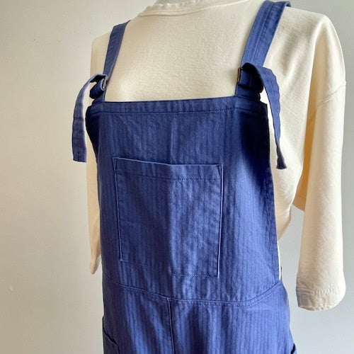 Sarahwear Cotton Herringbone Overalls Blue