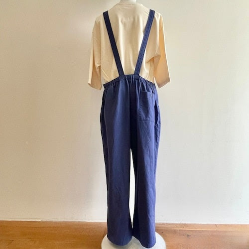 Sarahwear Cotton Herringbone Overalls Blue