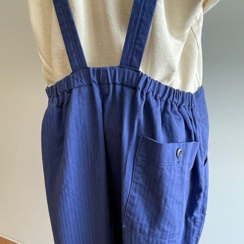 Sarahwear Cotton Herringbone Overalls Blue