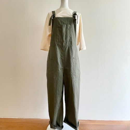 Sarahwear Cotton Herringbone Overalls Khaki