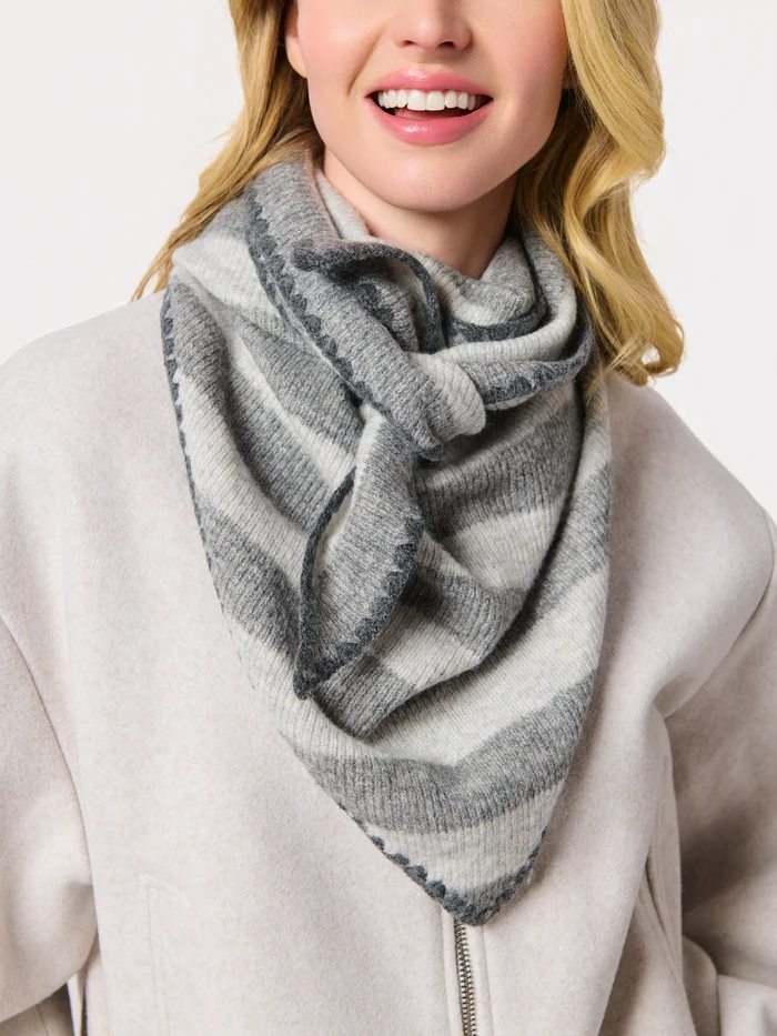 Joy Large Triangle Scarf in Grey