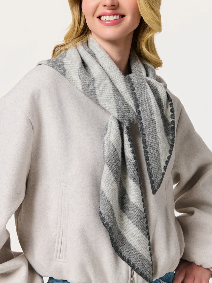Joy Large Triangle Scarf in Grey