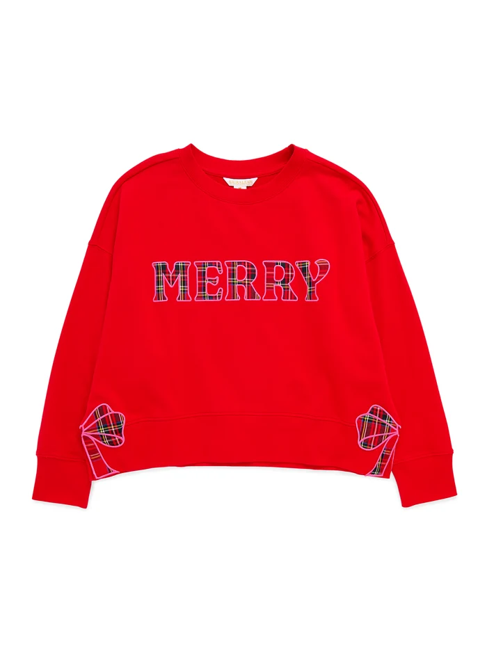 Plaid Merry Relaxed Sweatshirt
