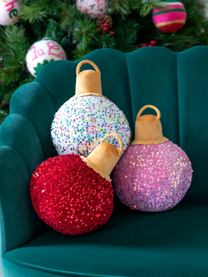 Merry Bauble Sequin Pillow