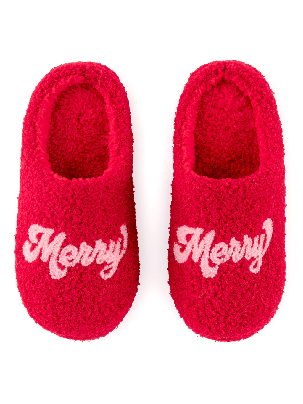 Holiday Slippers Red Merry