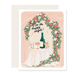 Happy Couple Champagne Wedding Card