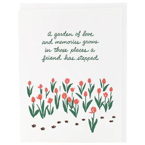 Tulip & Paw Prints Pet Sympathy Card